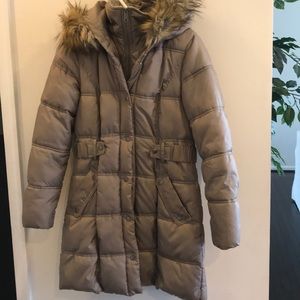 Beige DKNY Parka Jacket